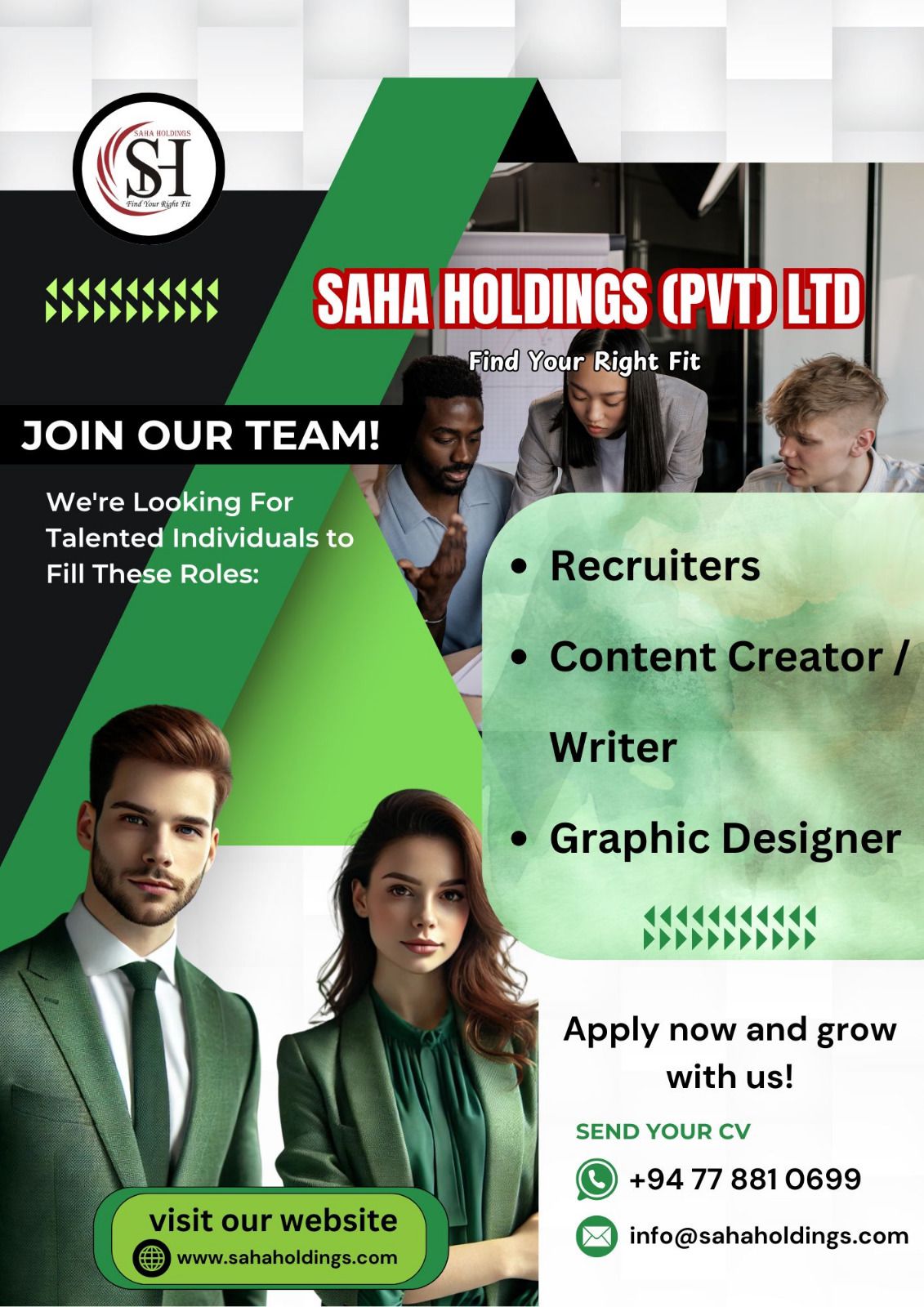 💥 SAHA HOLDINGS (PVT) LTD 💥 NOW HIRING!